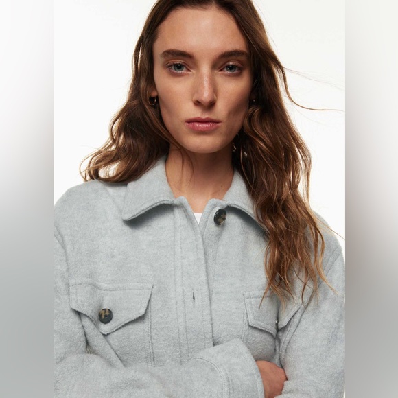 ARITZIA WILFRED Ganna Shirt jacket. Shacket. Light grey  size XS - Picture 7 of 8